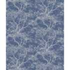 Holden Decor Whispering Trees Dark Blue Wallpaper