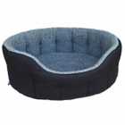 P&l Superior Pet Beds Ltd Jumbo Drop Fronted Bolster Style Pet Bed - Black & Silver