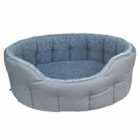 P&l Superior Pet Beds Ltd Jumbo Drop Fronted Bolster Style Pet Bed - Grey & Silver