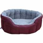 P&l Superior Pet Beds Ltd Large Drop Fronted Bolster Style Pet Bed - Red Wine & Silver