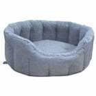 P&l Superior Pet Beds Ltd Medium Drop Fronted Bolster Style Pet Bed - Charcoal & Silver