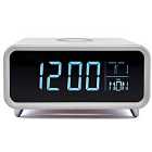 Groov-e Athena Alarm Clock & Wireless Charger - White