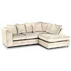 Canolo Luxury Right Hand Corner Chaise Crushed Velvet Sofa Mink