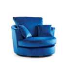 Mirana Modern Plush Velvet Swivel Chair Blue