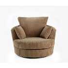 Canolo Luxury Swivel Chair Jumbo Cord Coffee