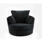 Canolo Luxury Swivel Chair Jumbo Cord Black
