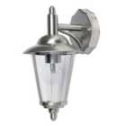 Luminosa Klien 1 Light Outdoor Wall Lantern Polished Stainless Steel, Clear Polycarbonate IP44, E27