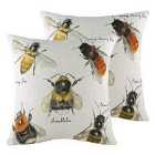 Evans Lichfield Species Bees Twin Pack Polyester Filled Cushions Multi