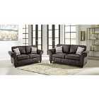 Oakana Luxury Bonded Leather 3+2 Sofa Set Black