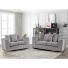 Mirana Modern Plush Velvet 3+2 Sofa Set Grey