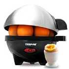 Geepas GEB63032UK 350W 3-in-1 Electric Egg Cooker, Omelette Maker And Vegetable Steamer - Stainless Steel