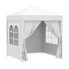 Outsunny 2mx2m Pop Up Gazebo Party Tent Canopy Marquee with Storage Bag White