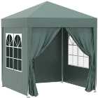 Outsunny 2mx2m Pop Up Gazebo Party Tent Canopy Marquee with Storage Bag Green