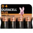 Duracell Plus D Batteries - 4 Pack