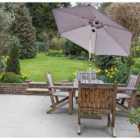 Glamhaus Garden Tilting Table Parasol For Outdoors With Crank Handle - Light Grey