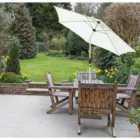 Glamhaus Garden Tilting Table Parasol w/ Crank - Cream