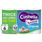 Cushelle Tubeless Toilet Tissue Double Rolls 6 per pack