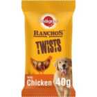 Pedigree Ranchos Twists Adult Dog Treats Chicken Sticks 40g