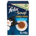 Felix Soup Cat Food Fish Selection Tender Strips 6 x 48g