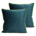 Paoletti Meridian Twin Pack Polyester Filled Cushions Teal/Cylon