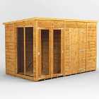 10X6 Power Pent Summerhouse Combi Including 6Ft Side Store