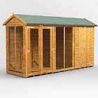 12X4 Power Apex Summerhouse Combi Including 4Ft Side Store