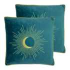 Furn. Astrid Twin Pack Polyester Filled Cushions Teal