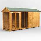 14X4 Power Apex Summerhouse Combi Including 4Ft Side Store