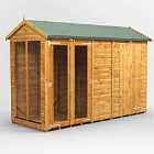 10X4 Power Apex Summerhouse Combi Including 4Ft Side Store