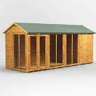 16X6 Power Apex Summerhouse Combi Including 4Ft Side Store