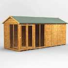 16X6 Power Apex Summerhouse Combi Including 6Ft Side Store
