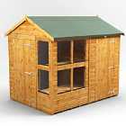 8X6 Power Apex Potting Shed Combi Including 4Ft Side Store
