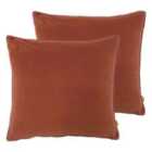 Furn. Cosmo Twin Pack Polyester Filled Cushions Brick 45 x 45cm