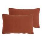 Furn. Cosmo Twin Pack Polyester Filled Cushions Brick 50 x 30cm