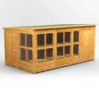 14X8 Power Pent Potting Shed Combi Including 4Ft Side Store