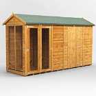 12X4 Power Apex Summerhouse Combi Including 6Ft Side Store