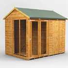 8X6 Power Apex Summerhouse Combi Including 4Ft Side Store