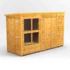 10X4 Power Pent Potting Shed Combi Including 6Ft Side Store