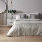 Paoletti Marble Super King Duvet Cover Set Cotton Oyster