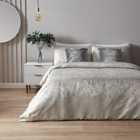 Paoletti Marble King Duvet Cover Set Cotton Oyster