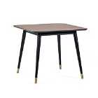 Julian Bowen Findlay Square 2-4 Seater Dining Table Walnut And Black