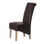 Heartlands Furniture Set Of 2 Trafalgar Rubberwood Leg Chair With Faux Leather Seats - Brown