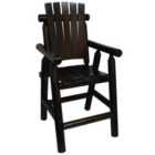 Techstyle Large Outdoor Wooden Bar Chair - Burntwood