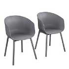 Novogratz Roberta York XL 2 Pack Dining Chairs - Charcoal