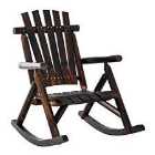 Outsunny Wood Rustic Outdoor Patio Adirondack Rocking Chair