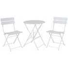The Outdoor Living Company Annecy 2 Seater Folding White Bistro Set / Table H70 x Dia.60cm