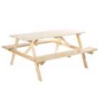 Outsunny 5.8Ft Outdoor Wooden Picnic Table Bench Garden Patio Pub Chair 4 Seats