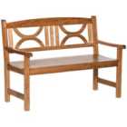 Outsunny 2 Seater Wooden Garden Bench Outdoor Patio Loveseat Natural