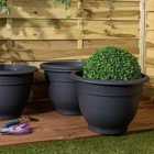 Wham Set 4 Bell Pot 48cm Round Planter Slate