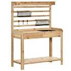 Outsunny Potting Bench Table W/ Sieve Screen Removable Sink Hooks and Basket